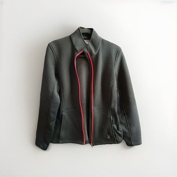 Spyder Jewel Mid Weight Core Sweater 503024 Women Large Full‎ Zip Gray Pockets - Picture 10 of 14